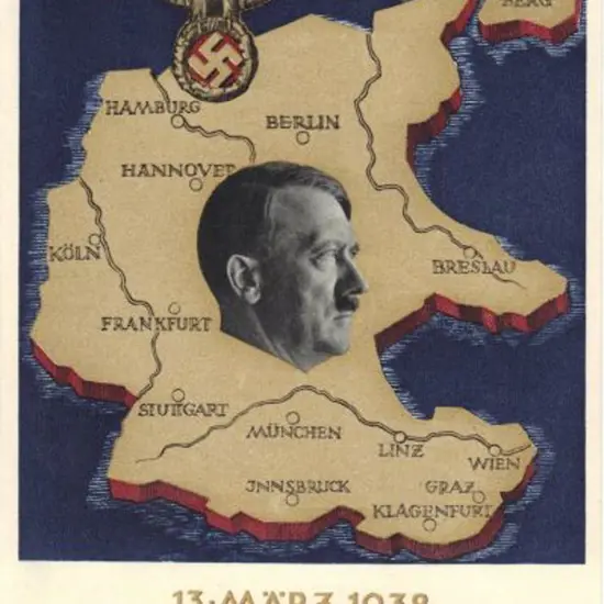 Germany 1938 Hitler & Map multicoloured propaganda ...