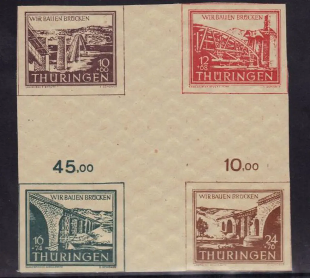Germany - Soviet Zone (Thuringia) 1946 Bridges ... Image 1++