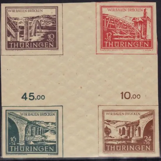 Germany - Soviet Zone (Thuringia) 1946 Bridges ...