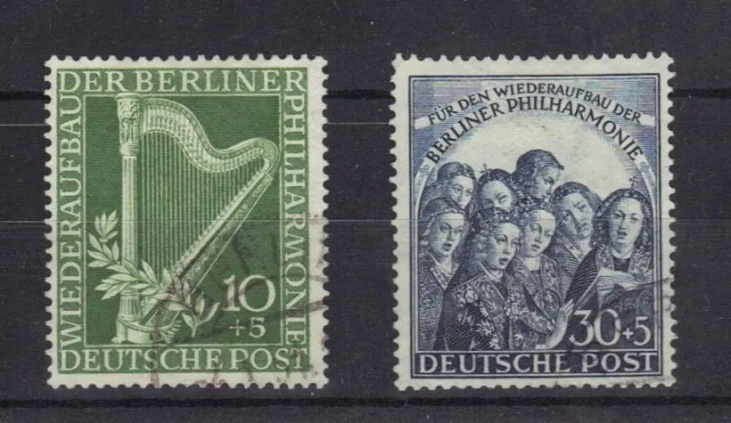 Germany - West Berlin 1950 Orchestra pair F/U. SG ... Image 1++