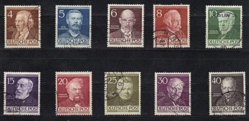 Germany - West Berlin 1952/53 Famous Berliners set ... Image 1++