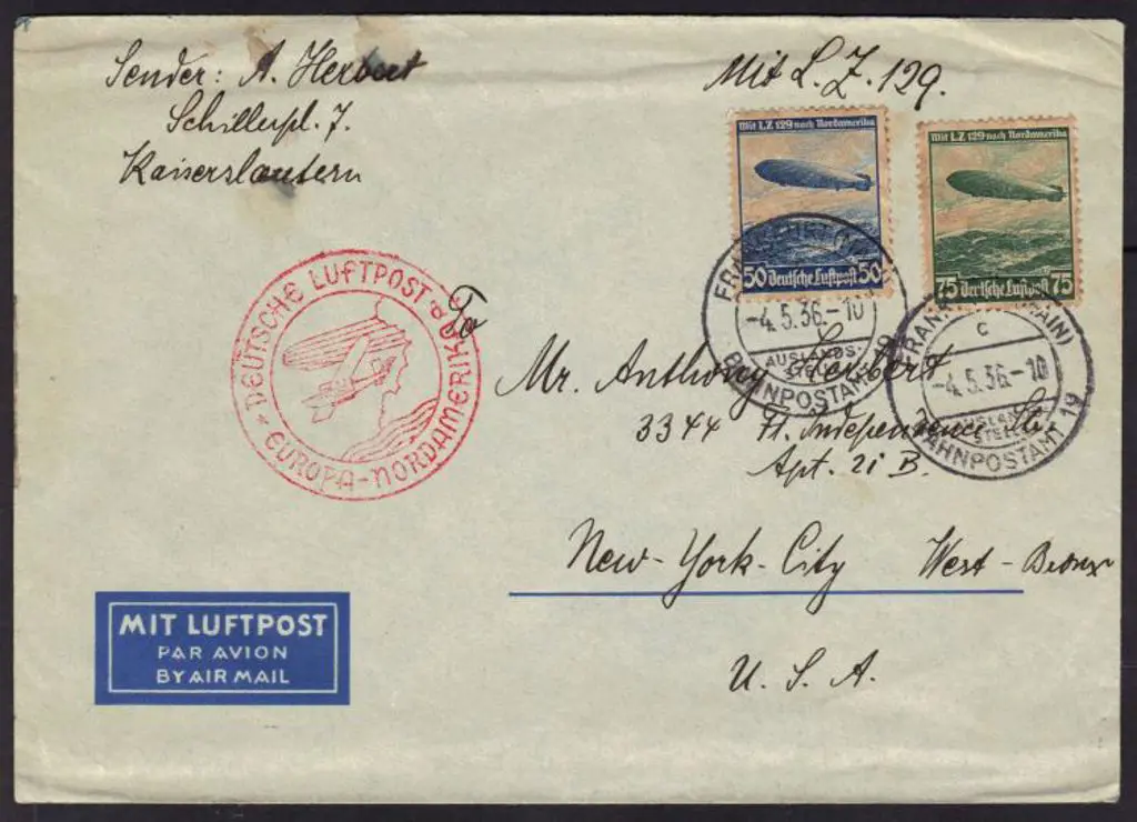 Germany - Zeppelin Mails 1936 (4th May) ... Image 1++