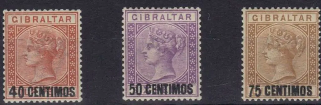 Gibraltar 1889 40c on 4d orange-brown, 50c on 6d ... Image 1++