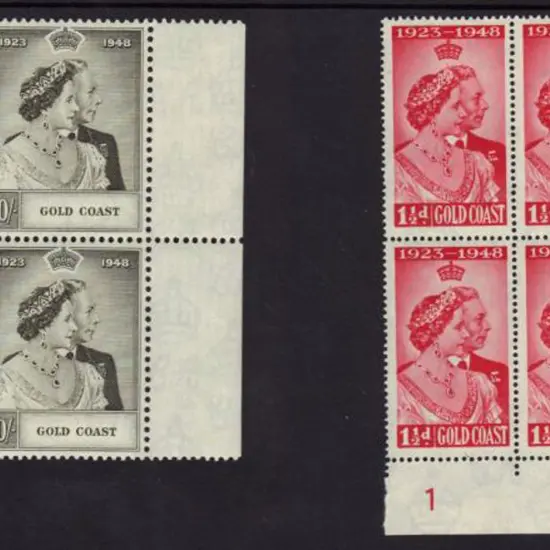 Gold Coast 1948 Silver Wedding set of 2 to 10/- in ...