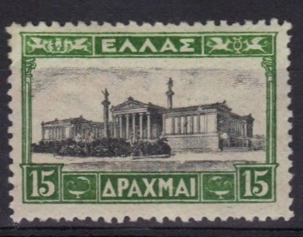 Greece 1927/35 15d yellow green & black. Asprotis ... Image 1++