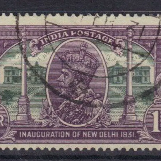 India 1931 1r New Delhi wmk stars pointing to ...