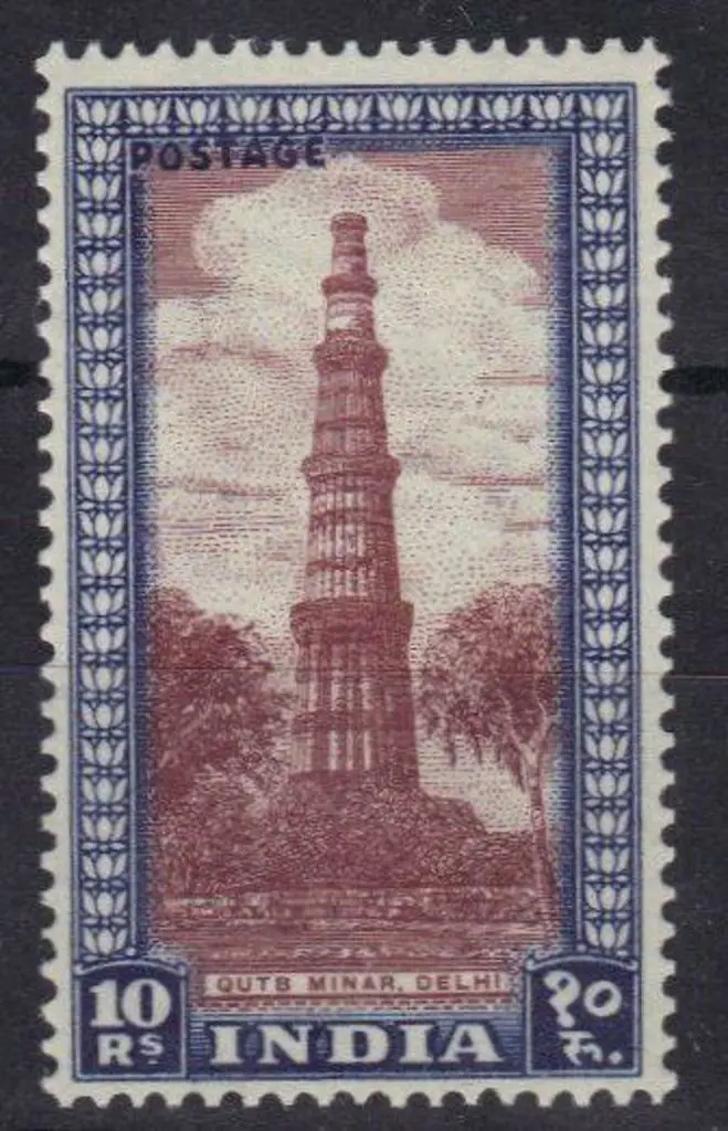 India 1949 10r purple-brown & deep blue. Fresh ... Image 1++