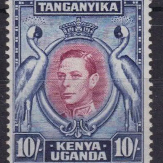 KUT 1944 10/- KGVI. Fine MUH SG 149b. Cat. £50+