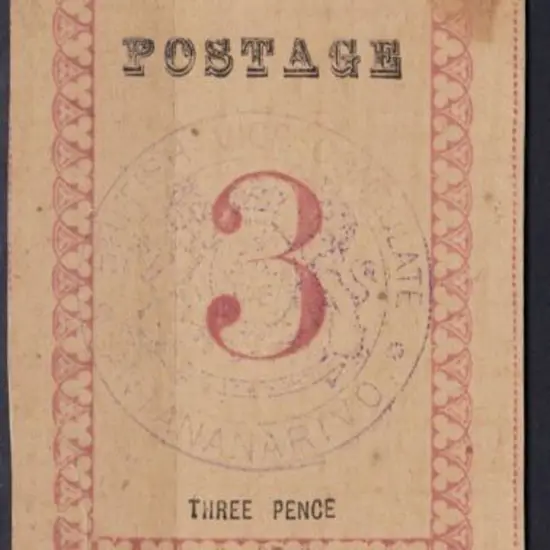 Madagascar 1886 British Consular Mail 3d magenta ...