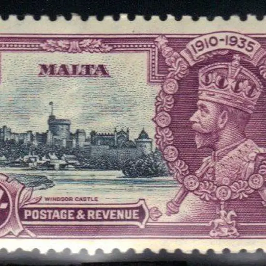 Malta 1935 1/- Silver Jubilee with "short extra ...