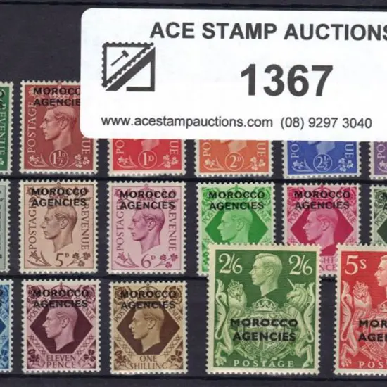 Morocco Agencies 1949 KGVI ovpts set of 17 to 5/-. ...