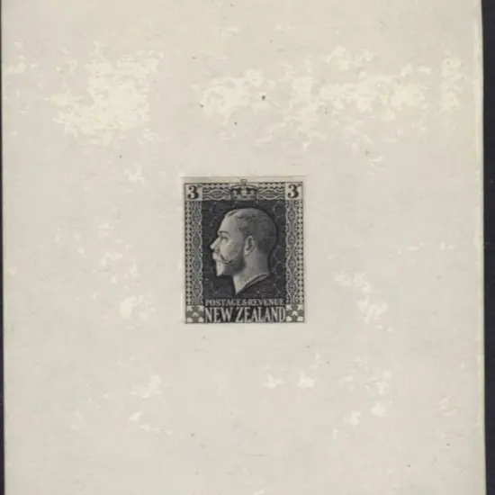 New Zealand 1915 3d KGV side face imperf die proof ...