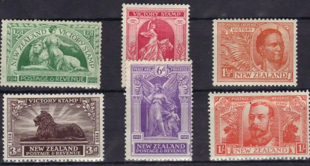 New Zealand 1920 Victory set of 6. MUH with 6d off ... Image 1++