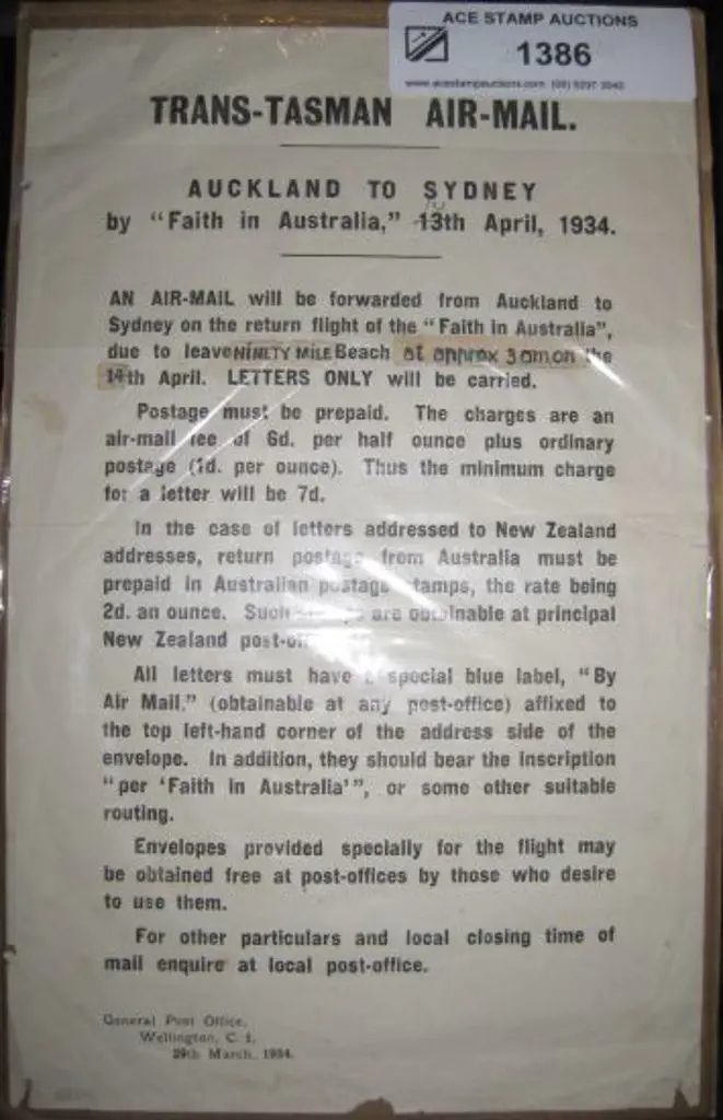 New Zealand 1934 (13th/14th April) The original ... Image 1++