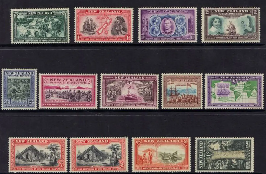 New Zealand 1940 Centennial set of 13 to 1/-. MUH ... Image 1++