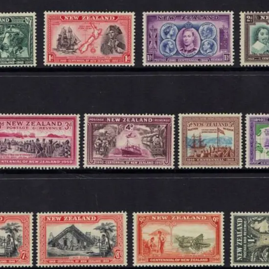 New Zealand 1940 Centennial set of 13 to 1/-. MUH ...