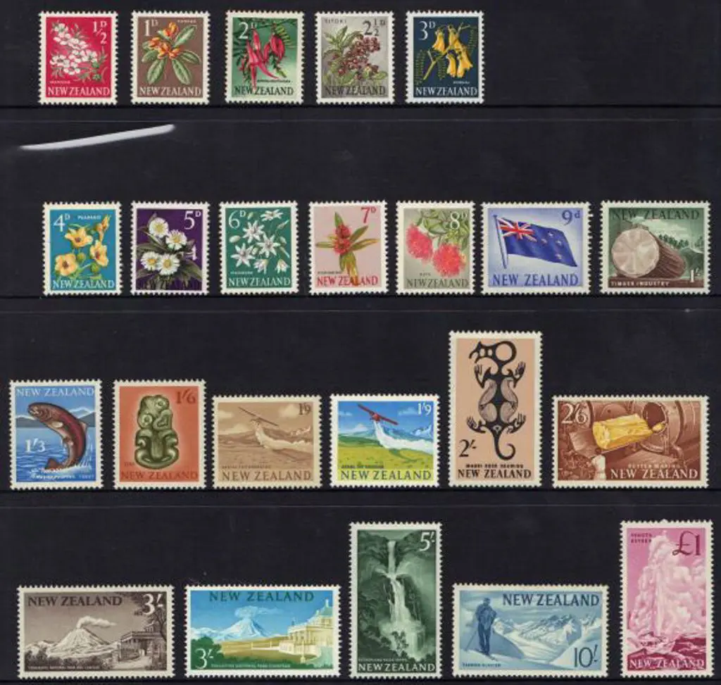New Zealand 1960 Pictorials to £1. Fresh MUH incl ... Image 1++