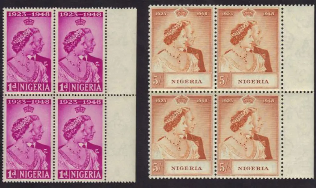 Nigeria 1948 Silver Wedding set of 2 to 5/- in ... Image 1++