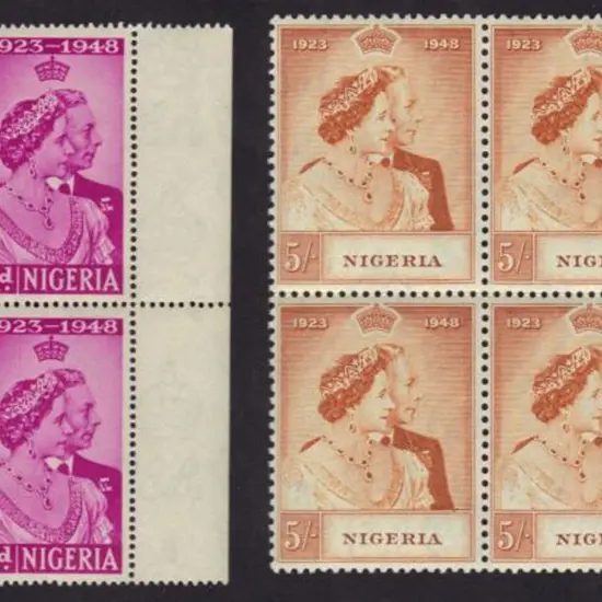 Nigeria 1948 Silver Wedding set of 2 to 5/- in ...