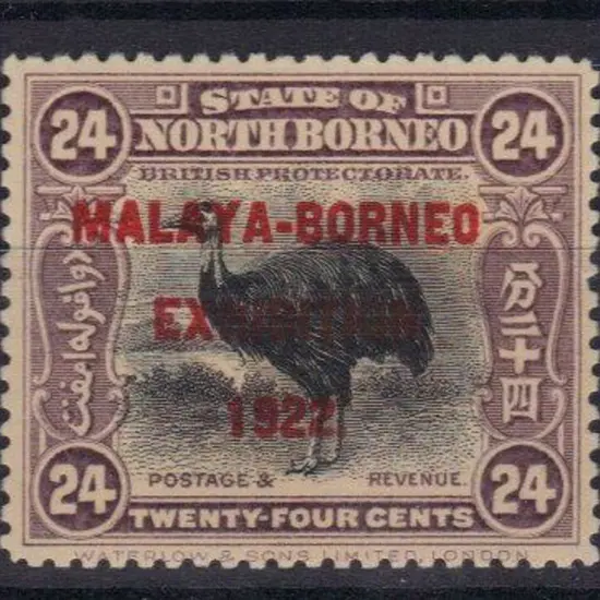 North Borneo 1922 24c lilac with Exhibition ovpt. ...