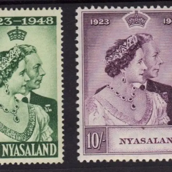 Nyasaland 1948 Silver Wedding set of 2 to 10/-. ...