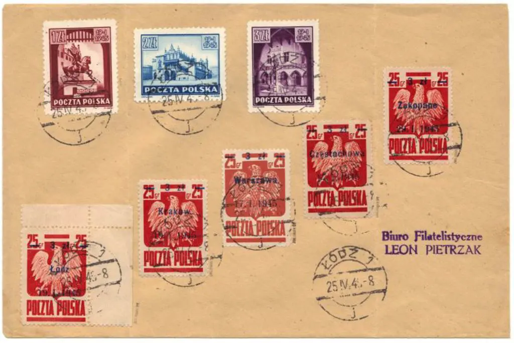 Poland 1945 philatelic cover with "Warszawe" 3zt ... Image 1++