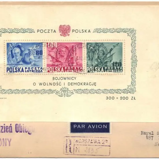 Poland 1948 160th Anniv. Of U.S. Constitution M/S ...