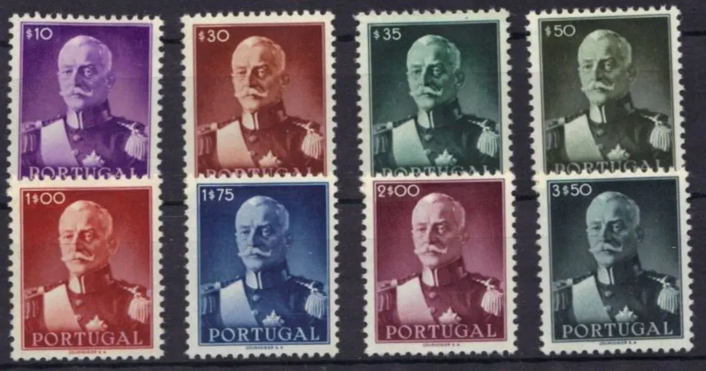 Portugal 1945 Caranoma set of 8. MLH but top value ... Image 1++