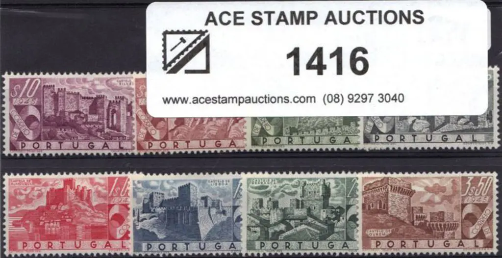 Portugal 1946 Castles set of 8. MLH, 2e has tiny ... Image 1++