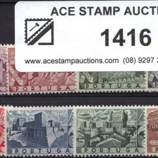 Portugal 1946 Castles set of 8. MLH, 2e has tiny ...