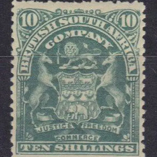 Rhodesia 1898/1908 10/- grey-green MUH. SG 89 Cat. ...
