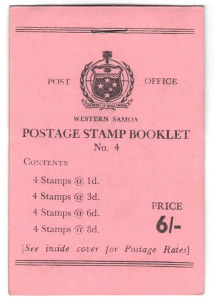 Samoa 1962 6/- black on pink stapled booklet with ... Image 1++