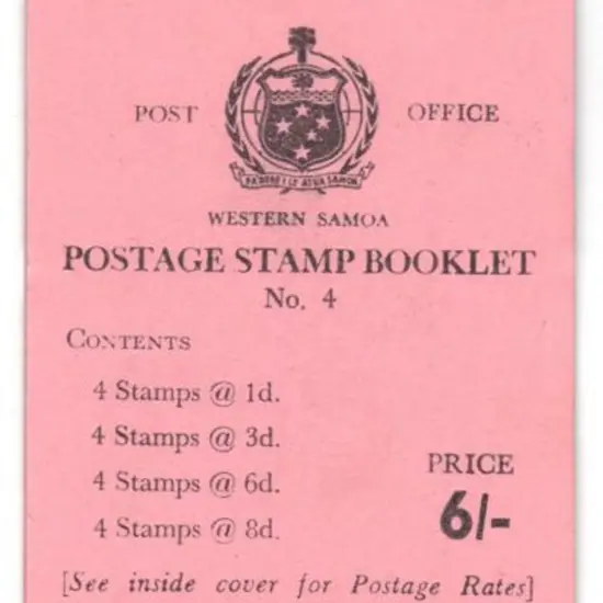 Samoa 1962 6/- black on pink stapled booklet with ...