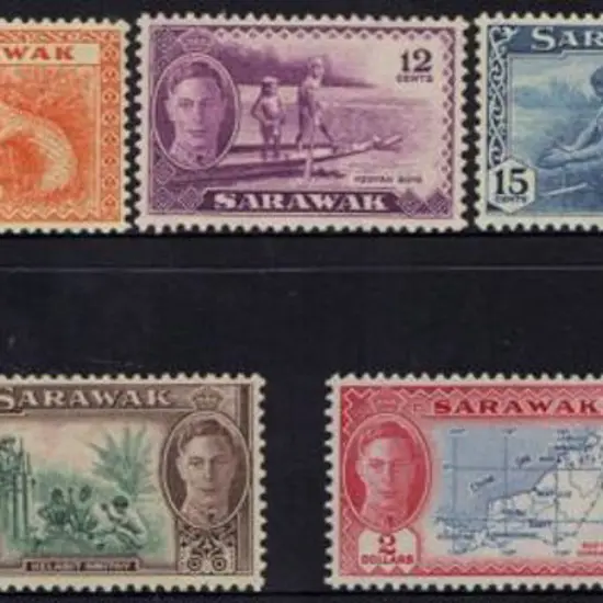 Sarawak 1950 KGVI pictorials to $5. MUH SG 171/85 ...