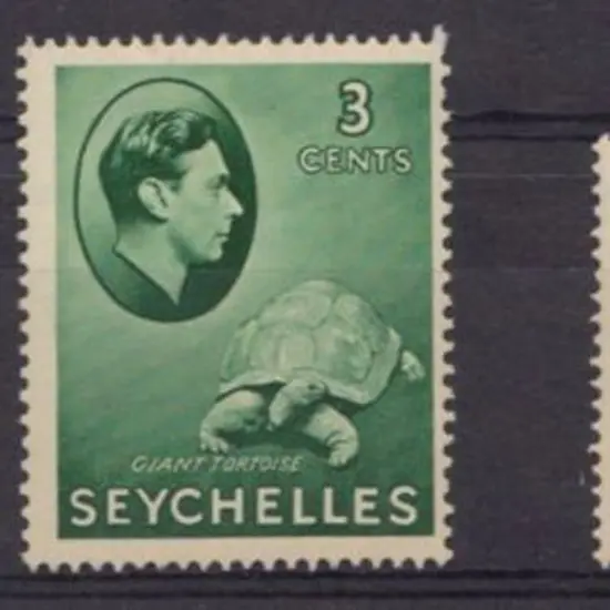 Seychelles 1938 2c purple-brown, 3c green & 6c ...