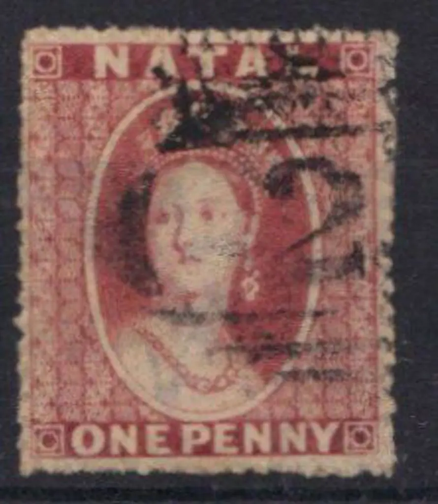 South Africa - Natal 1862 1d QV with small star ... Image 1++