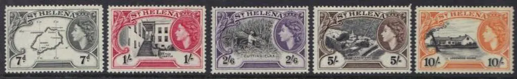 St Helena 1953/59 QEII pictorials to 10/-. Fine ... Image 1++
