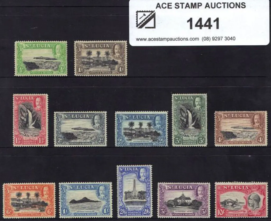 St Lucia 1936 KGV pictorials to 10/- MLH. Odd ... Image 1++