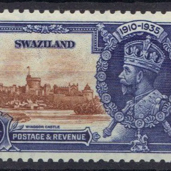 Swaziland 1935 3d Silver Jubilee with "short extra ...