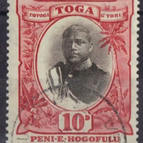 Tonga 1897 10d black & lake KGVI. CTO SG 49 Cat. ...