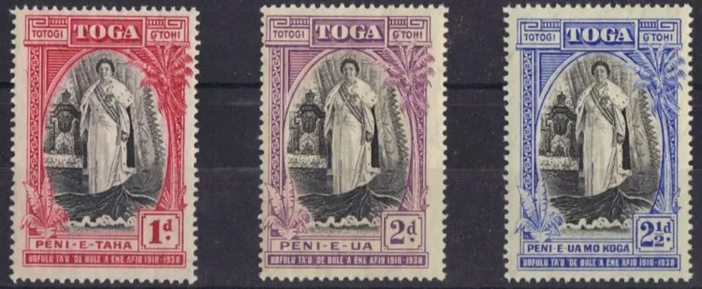 Tonga 1938 Queen Salotes Accession set of 3. MUH ... Image 1++