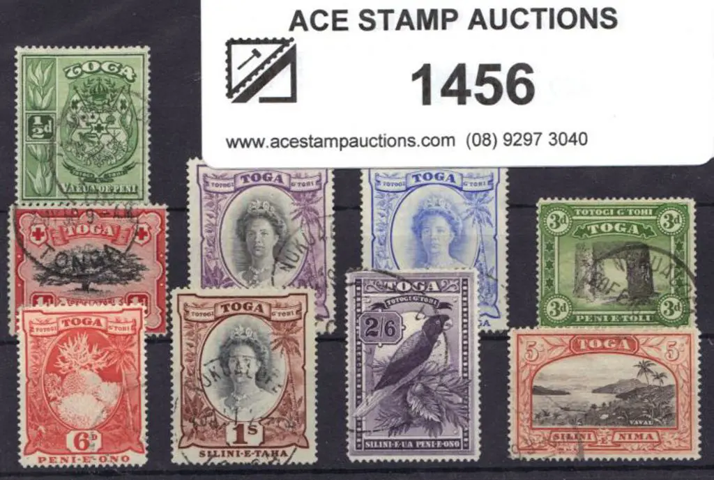 Tonga 1942/49 defins set of 9 to 5/-. Good to fine ... Image 1++