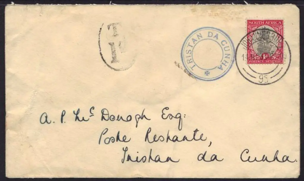 Tristan Da Cunha 1935 (14th March) Cachet type V ... Image 1++