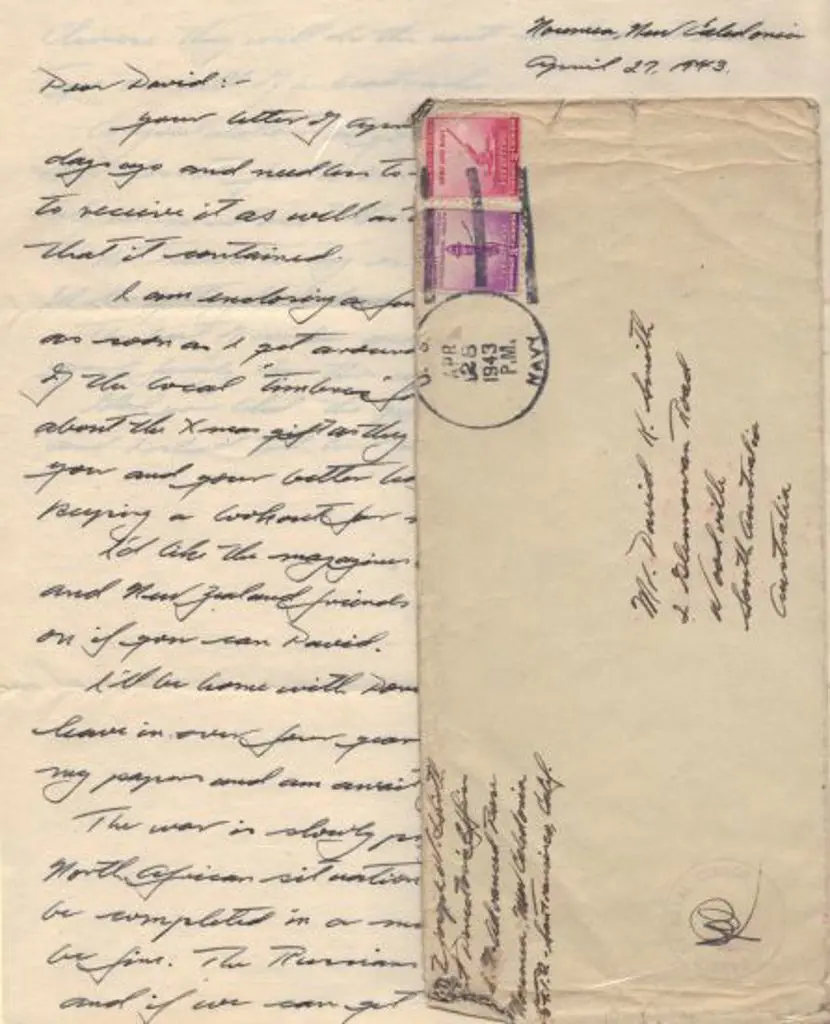 USA 1943 (Apr) long cover franked US 3¢ + 2¢ with ... Image 1++