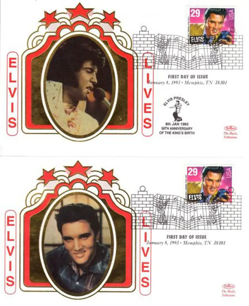 USA 1993 (8th Jan) Elvis Presley set of 5 Benham ... Image 1++