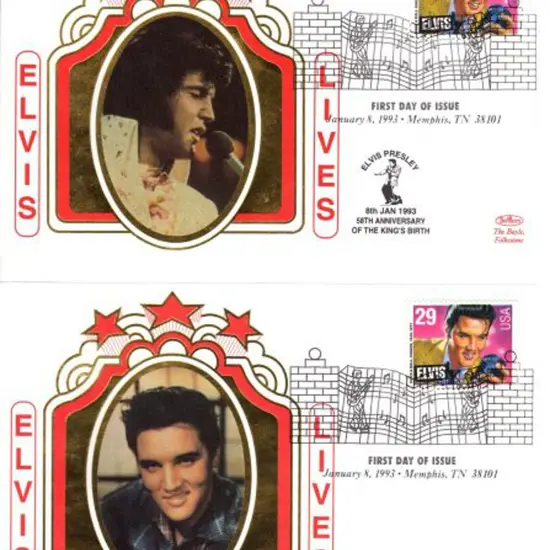 USA 1993 (8th Jan) Elvis Presley set of 5 Benham ...