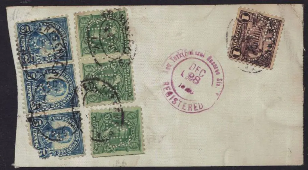 USA - Interbank Registered Parcel Tags 192? (28th ... Image 1++