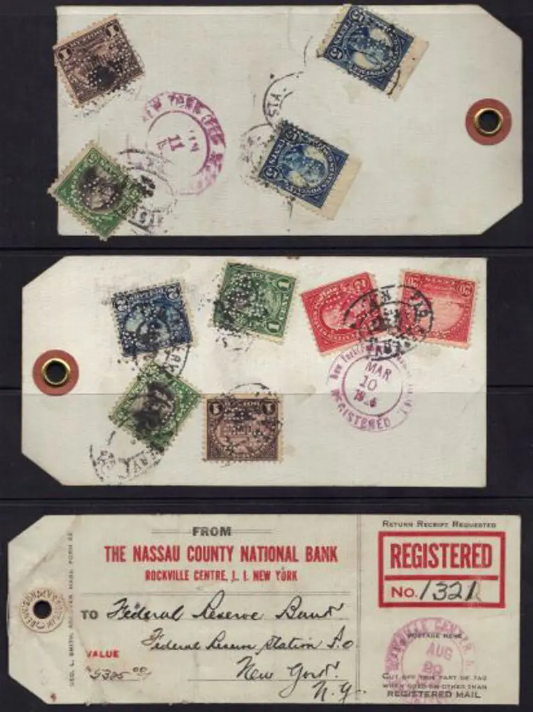 USA - Interbank Registered Parcel Tags 1923 (29th ... Image 1++