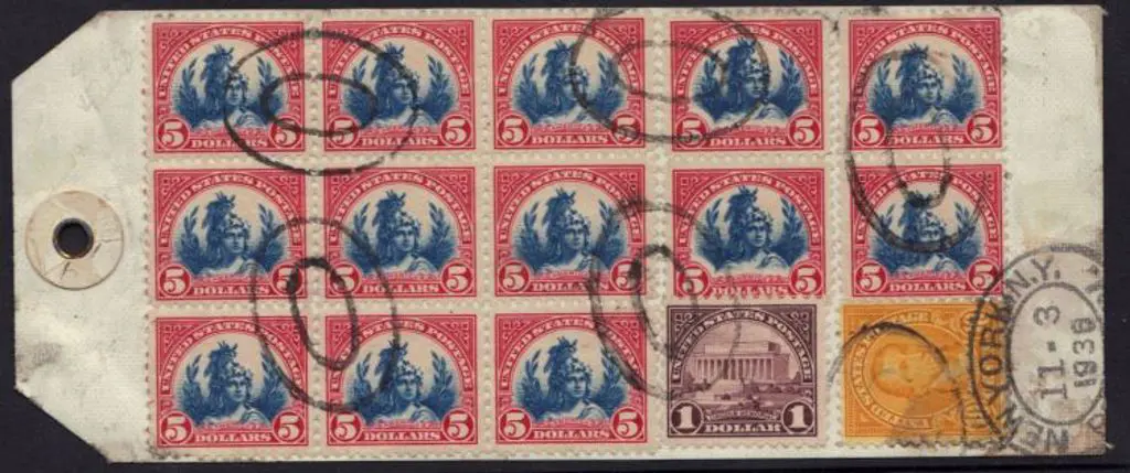 USA - Interbank Registered Parcel Tags 1936 (2nd ... Image 1++