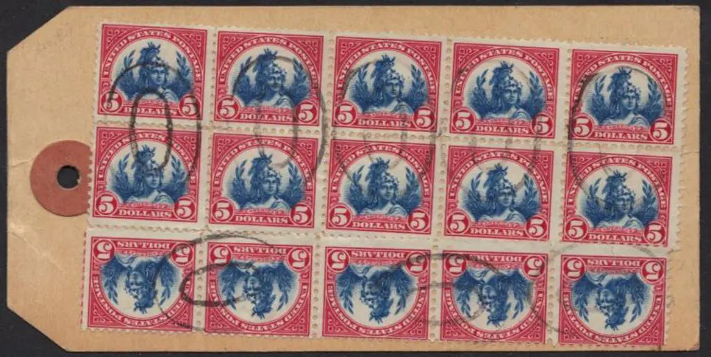 USA - Interbank Registered Parcel Tags 1936 Bank ... Image 1++